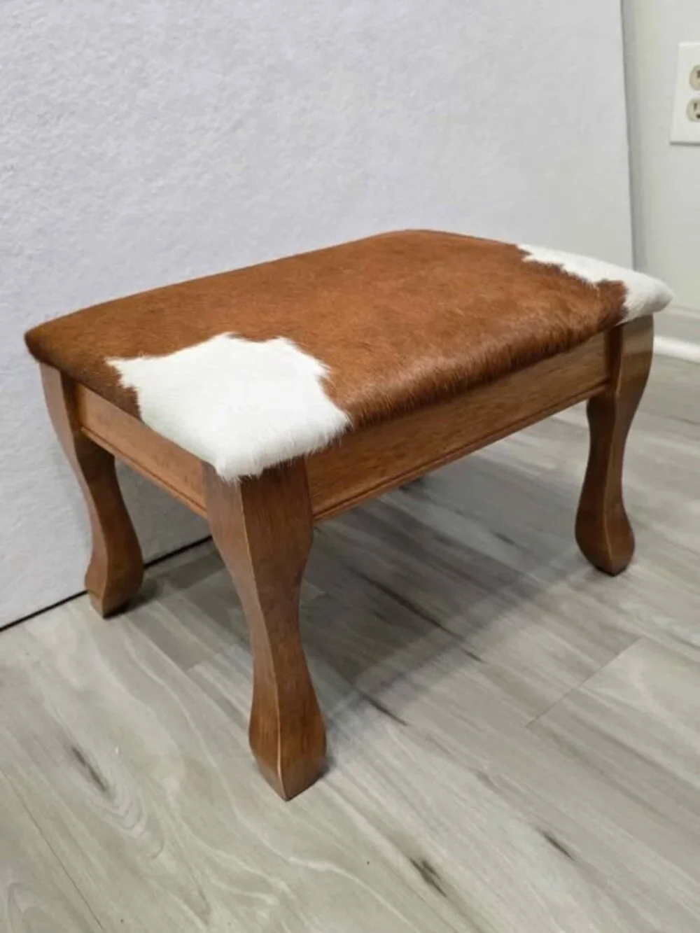Genuine Cowhide Herefored Footstool